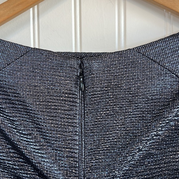 Talbot Runhof Dress size 10 metallic mirrorball draped dress navy $1495 MSRP - Picture 7 of 12
